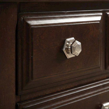 Cappuccino Nightstand with Dovetailed Drawers and Metal Glides