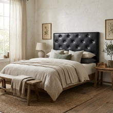 Black Twin Headboard with Casual Frame Construction and Screwed Bolted Design