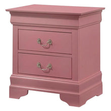 Pink Bedroom Nightstand with Traditional Design and Dovetailed Drawers