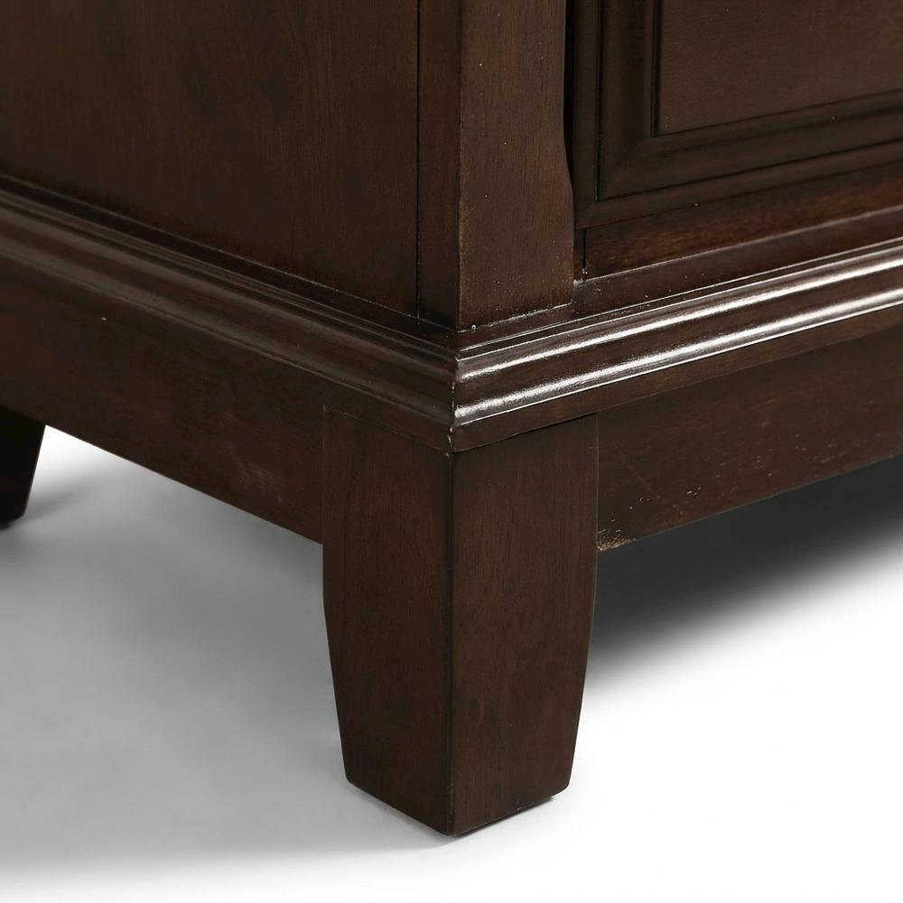 Cappuccino Nightstand with Dovetailed Drawers and Metal Glides