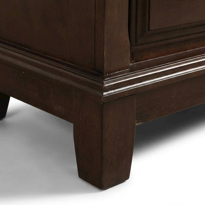 Cappuccino Nightstand with Dovetailed Drawers and Metal Glides