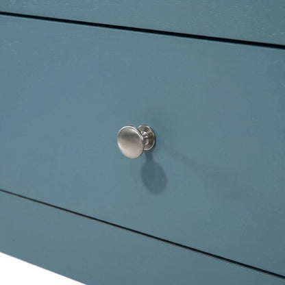 Teal Bedroom Nightstand with Three-Drawer Storage and Casual Style