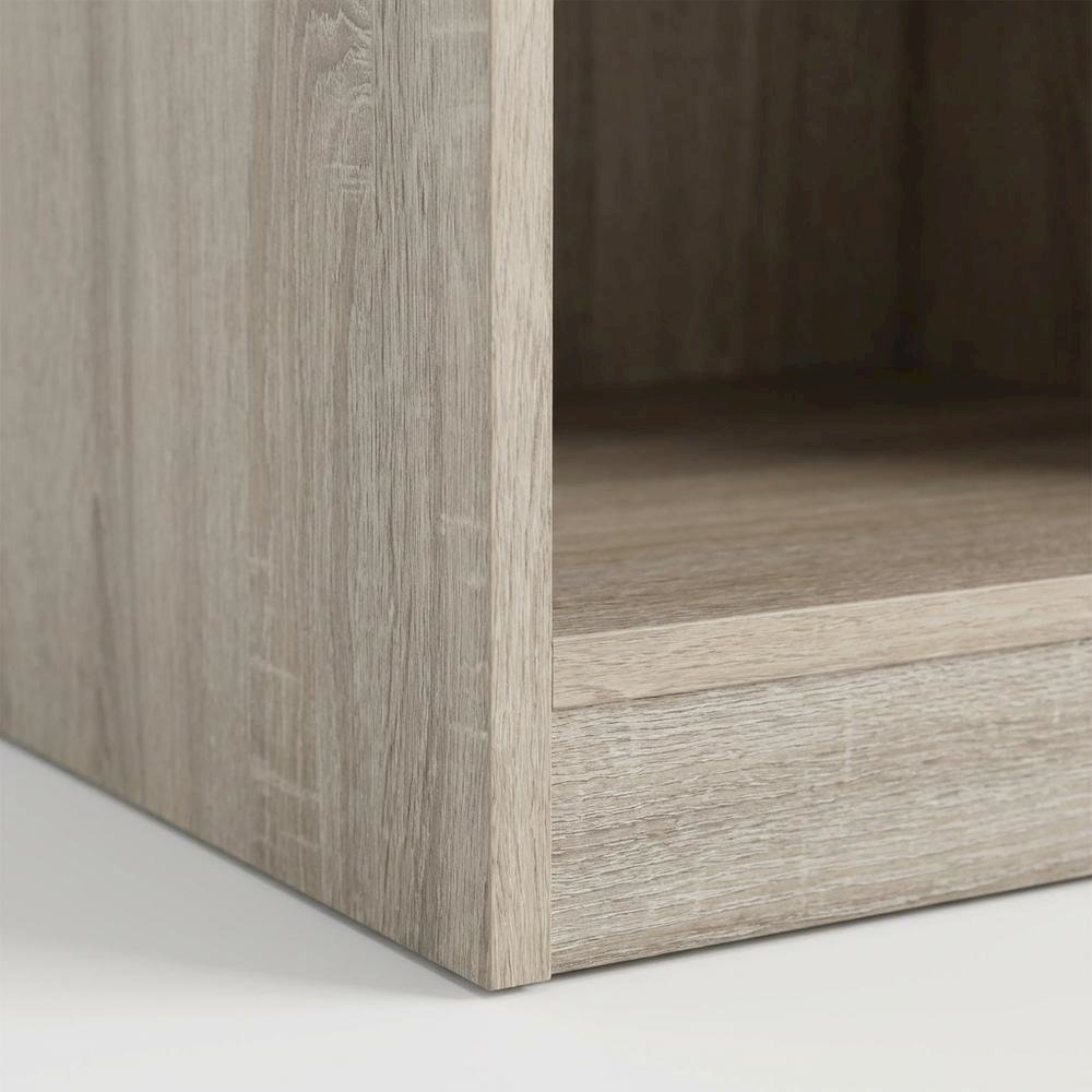 Sandle Wood Nightstand with Single Drawer and Metal Glides in Casual Style