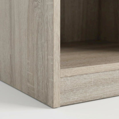 Sandle Wood Nightstand with Single Drawer and Metal Glides in Casual Style