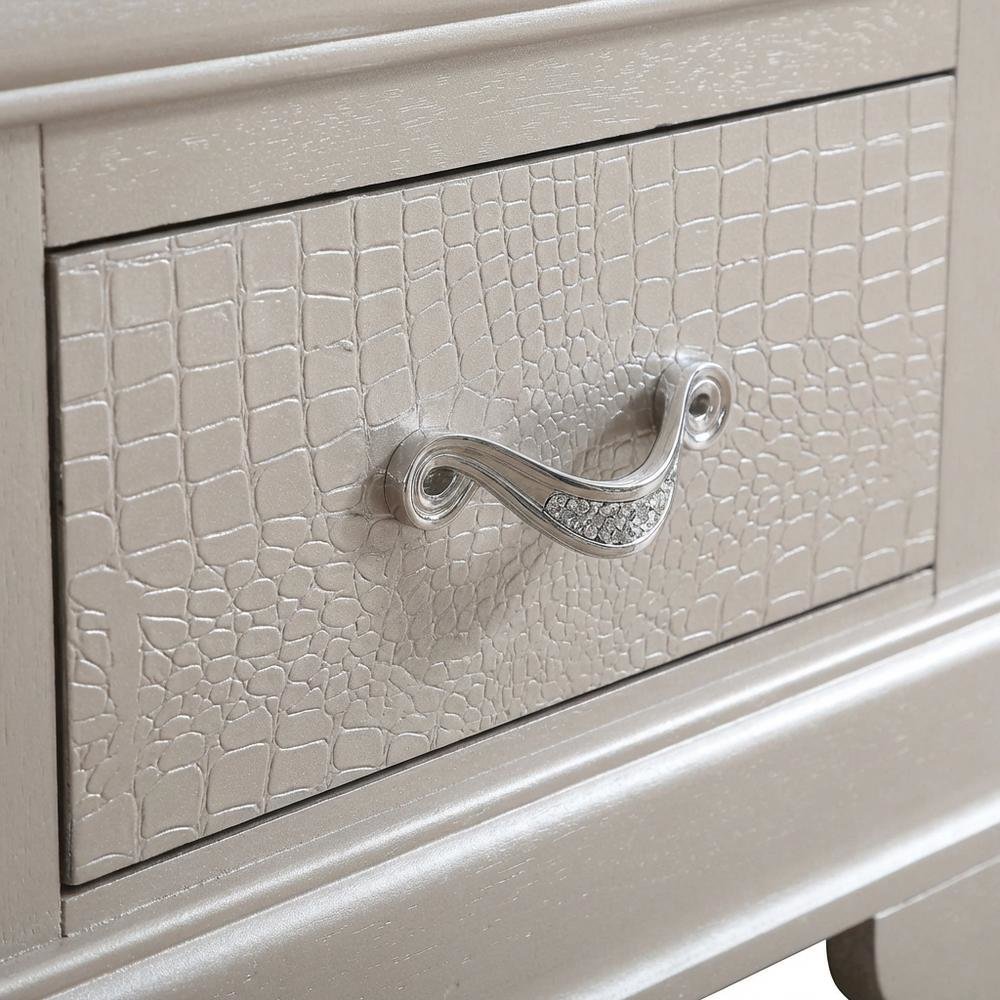 Champagne Nightstand with Dovetailed Drawers and Transitional Style