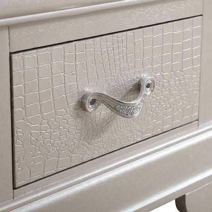 Champagne Nightstand with Dovetailed Drawers and Transitional Style