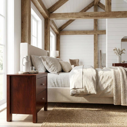 Cherry Night Stand with Dovetailed Drawers and Transitional Style