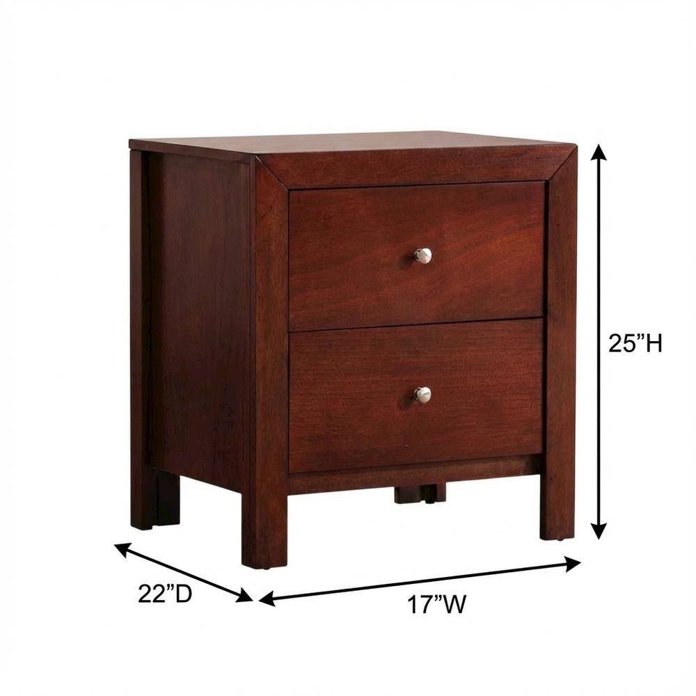 Cherry Night Stand with Dovetailed Drawers and Transitional Style