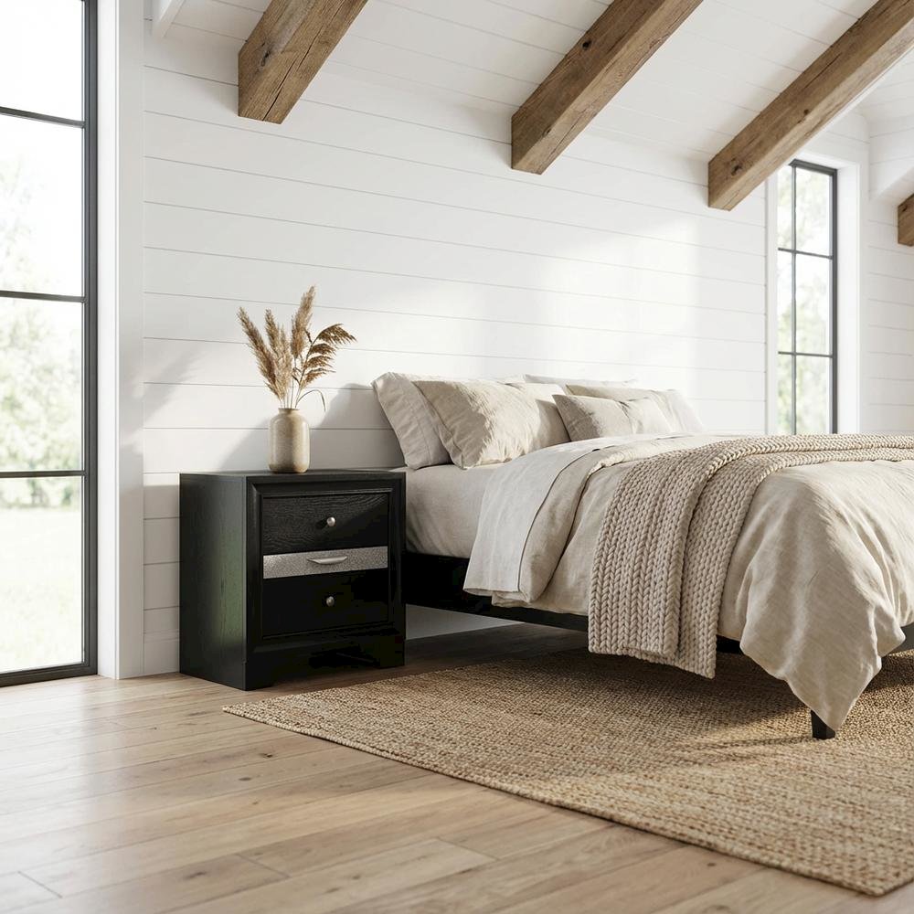 Black Modern Nightstand with Sleek Design for Contemporary Bedroom Décor