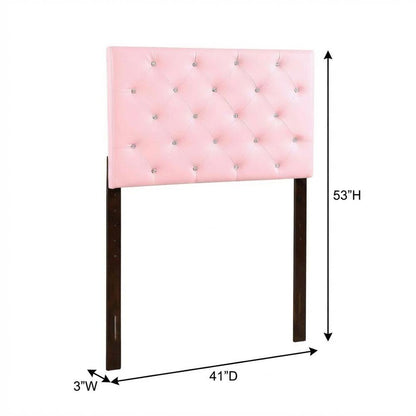 Pink Twin Headboard with Casual Style Frame Construction and Durable Design
