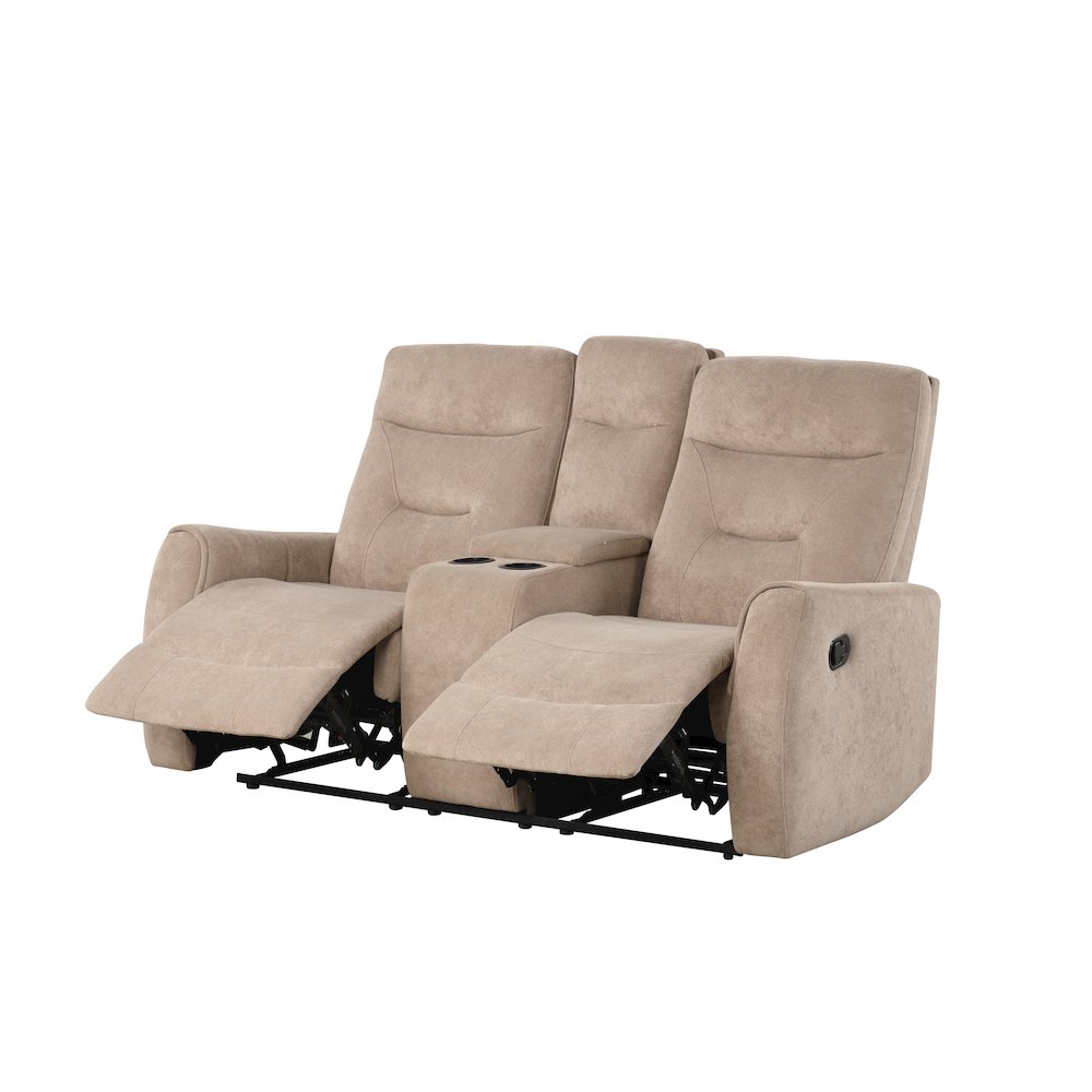 Glory Furniture Paterson Loveseat With Console, Beige