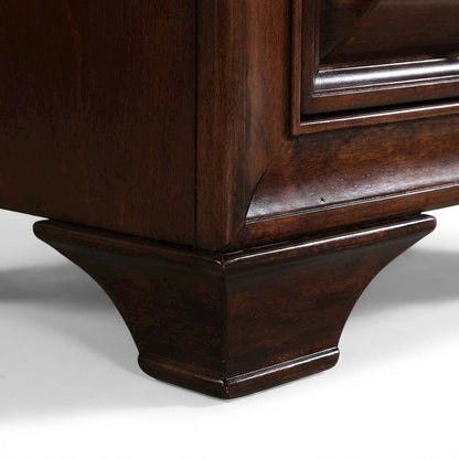Transitional Cappuccino Nightstand with Dovetailed Drawers and Metal Glides