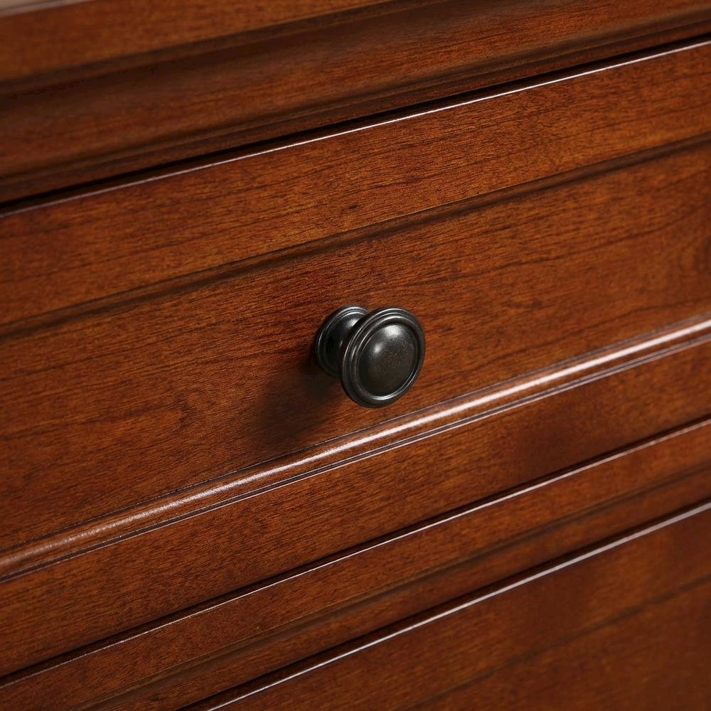 Contemporary Cherry Nightstand with Dovetailed Drawers and Metal Glides