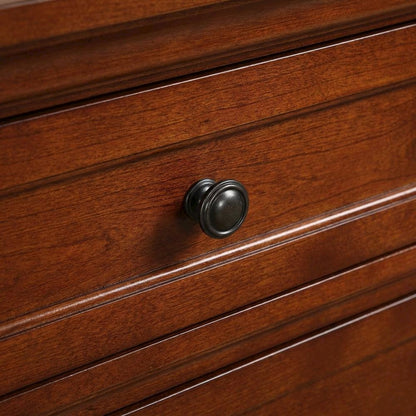 Contemporary Cherry Nightstand with Dovetailed Drawers and Metal Glides