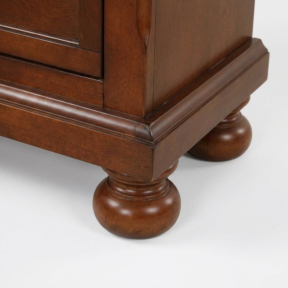 Contemporary Cherry Nightstand with Dovetailed Drawers and Metal Glides