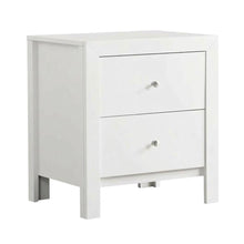 White Nightstand with Dovetailed Drawers and Transitional Style