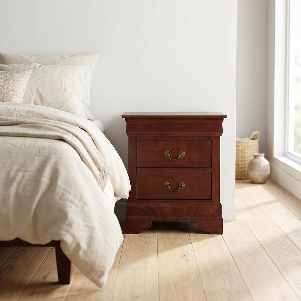 Cherry Nightstand with Traditional Design and Sturdy Construction