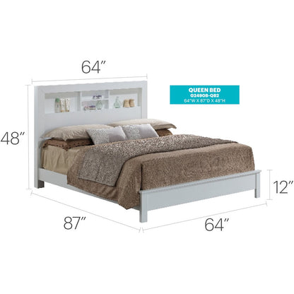 Glory Furniture Burlington Queen Bed in White Color