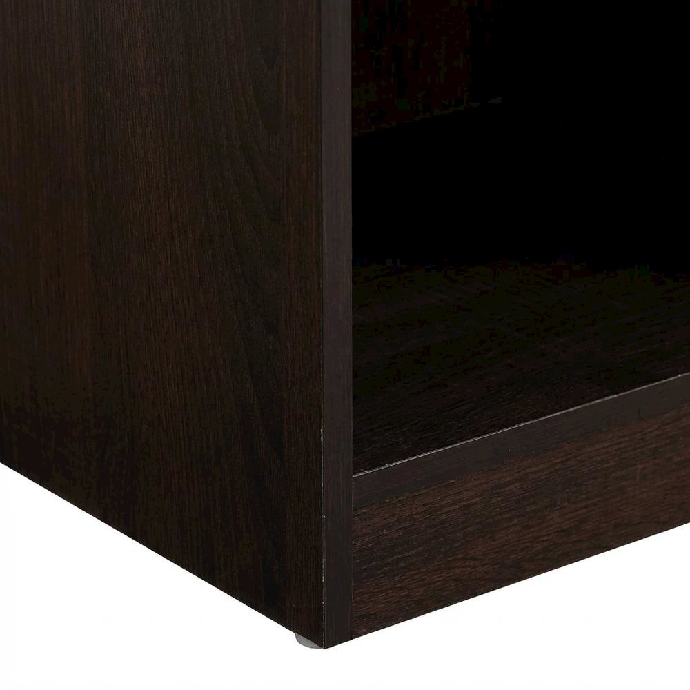 Wenge Nightstand with Single Drawer and Metal Glides for Bedroom Decor