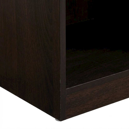 Wenge Nightstand with Single Drawer and Metal Glides for Bedroom Decor