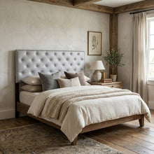 Light Gray Full Headboard with Casual Design and Sturdy Frame Construction