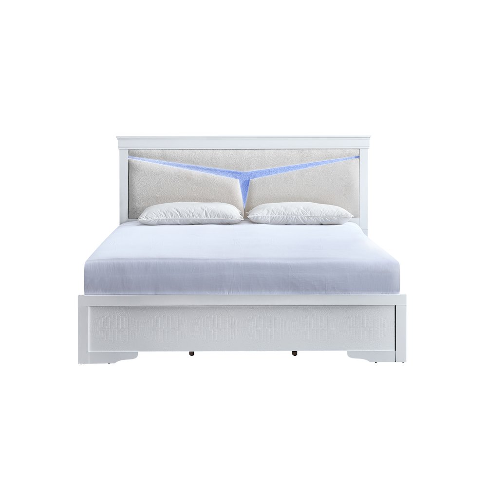 Glory Furniture Lorana King Bed, Sparkling White Color