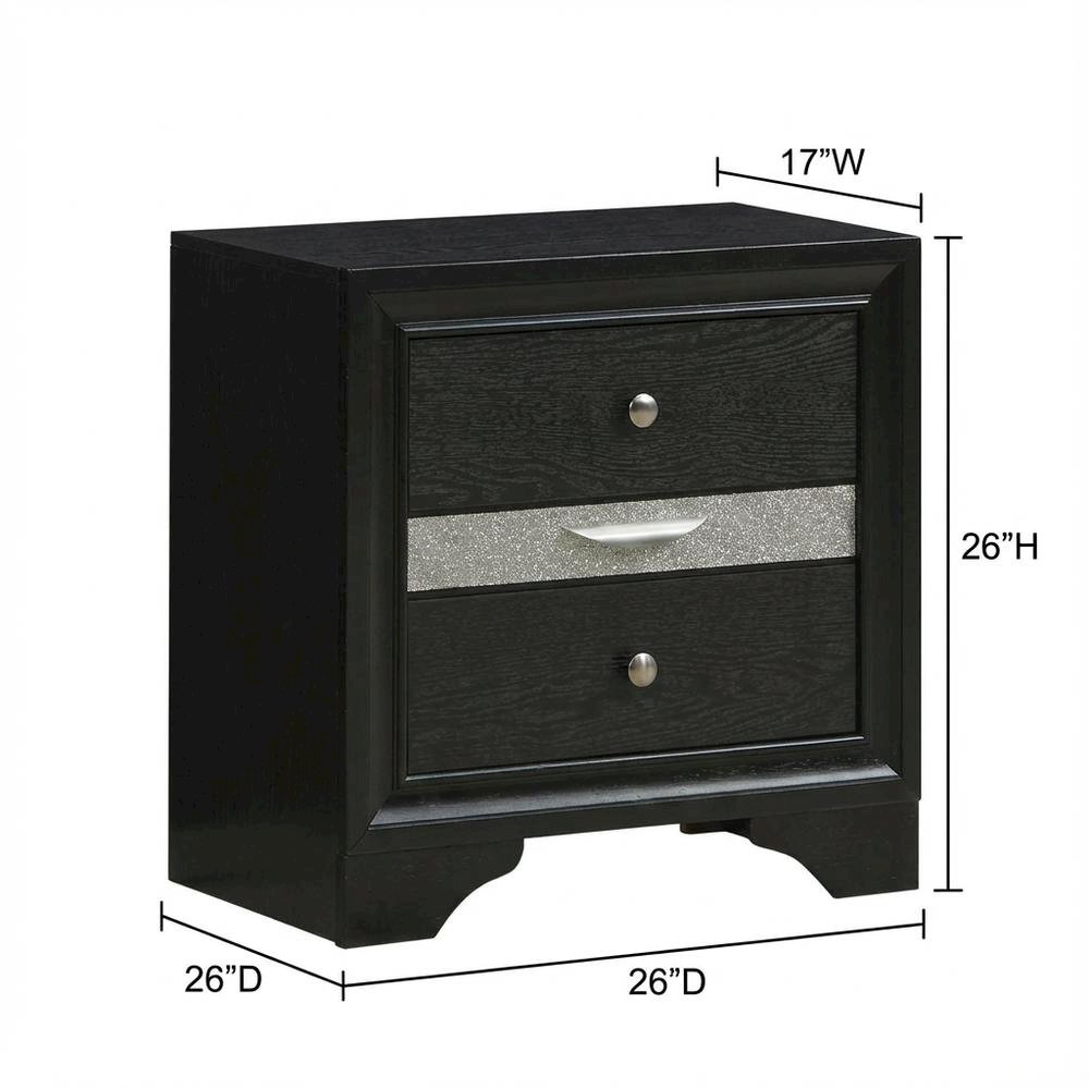 Black Modern Nightstand with Sleek Design for Contemporary Bedroom Décor