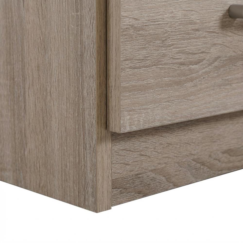 Sandle Wood Nightstand with 3 Drawers and Contemporary Design