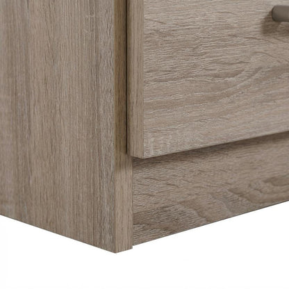 Sandle Wood Nightstand with 3 Drawers and Contemporary Design