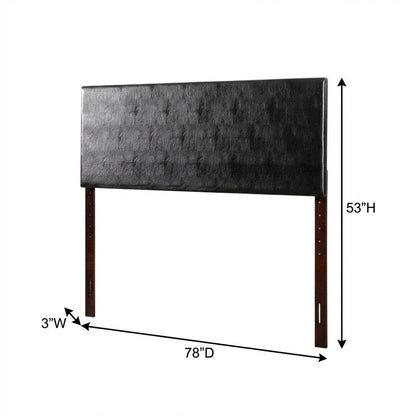 Black King Headboard with Casual Style Frame Construction and Durable Build