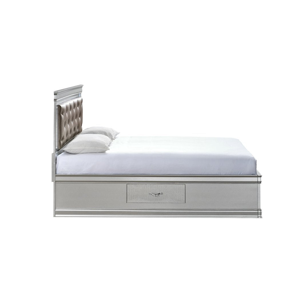 Glory Furniture Lorana King Bed, Silver Champagne Color