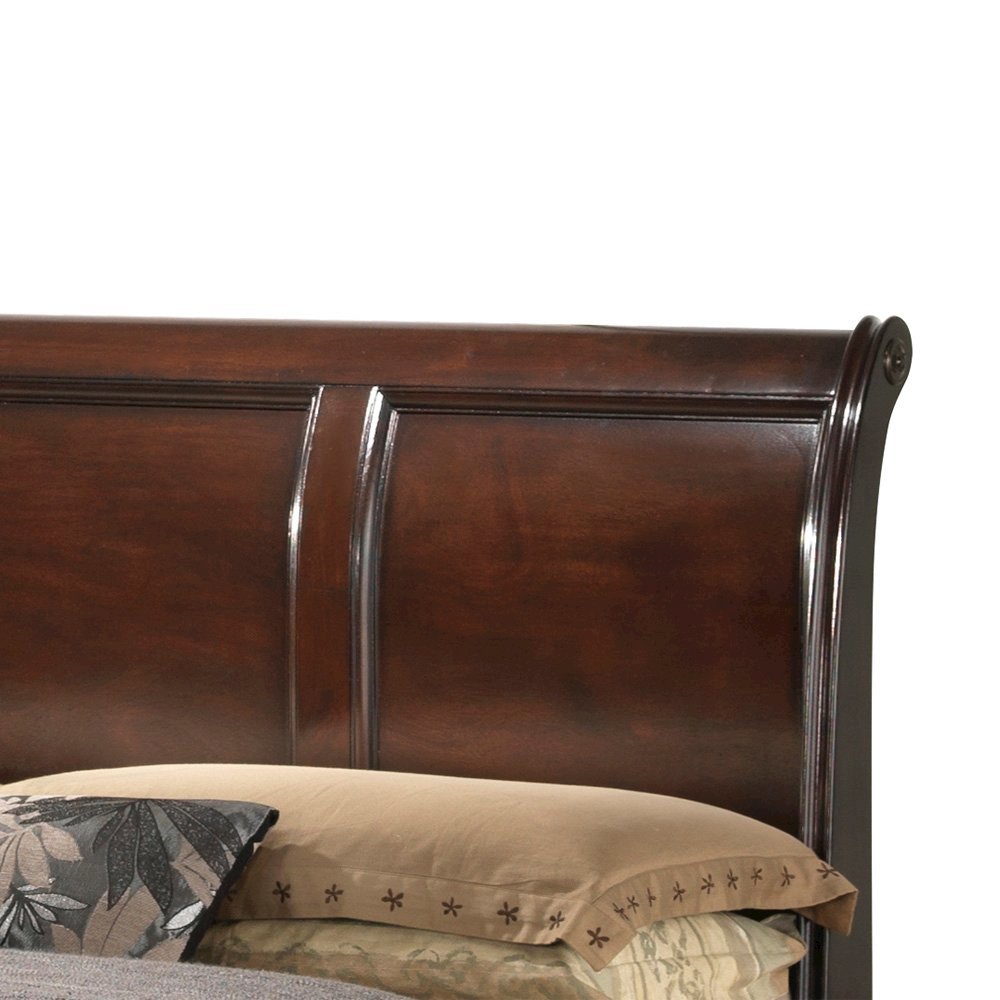 King Size Bed Frame with 6 Storage Drawers in Cappuccino Wood Finish