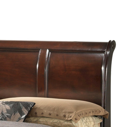 King Size Bed Frame with 6 Storage Drawers in Cappuccino Wood Finish