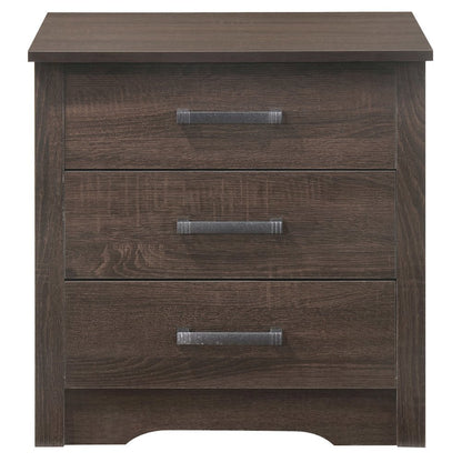Brown 3 Drawer Nightstand – Tall Wood Nightstand with Ample Storage