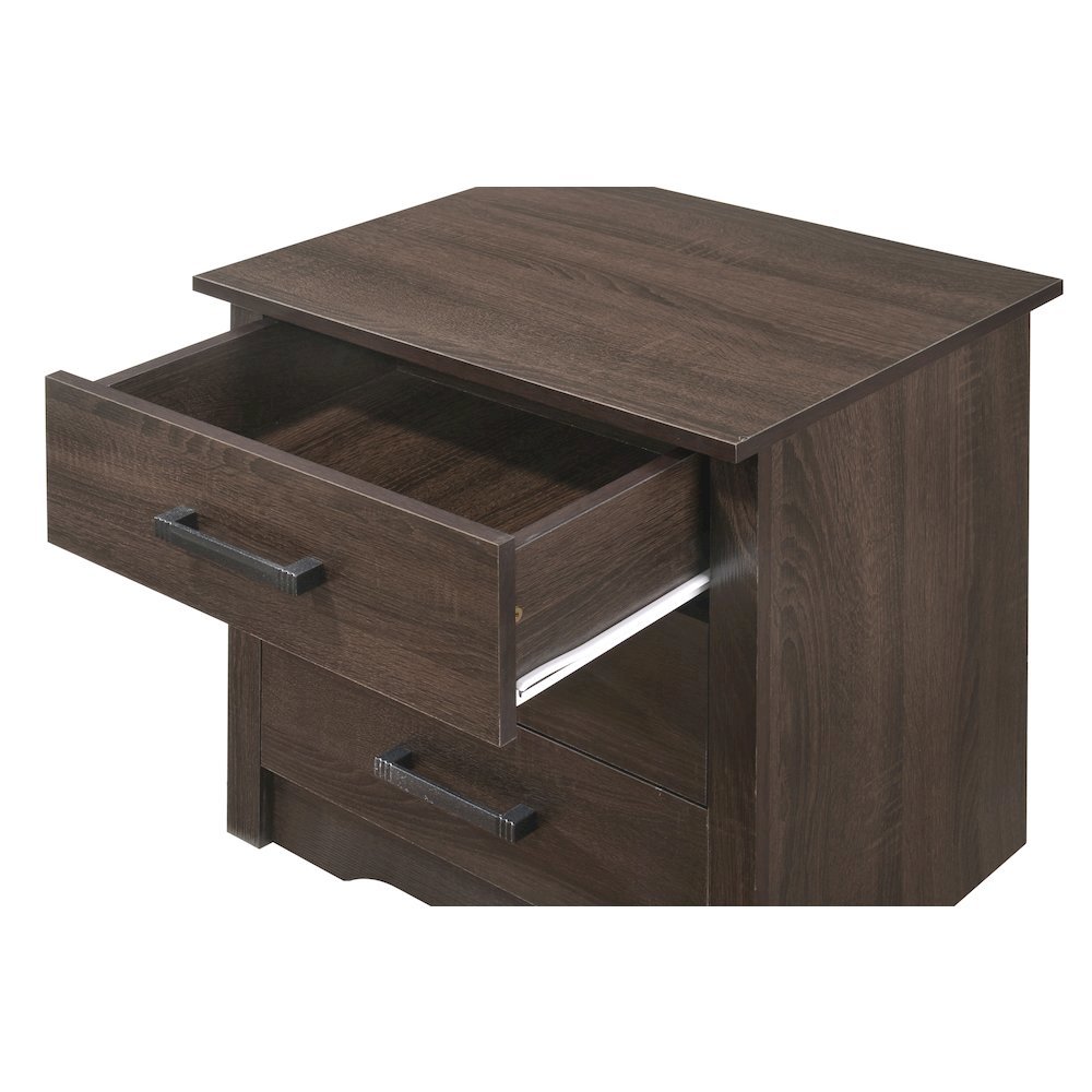 Brown 3 Drawer Nightstand – Tall Wood Nightstand with Ample Storage