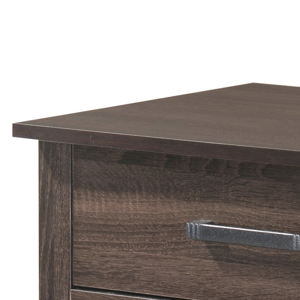 Brown 3 Drawer Nightstand – Tall Wood Nightstand with Ample Storage