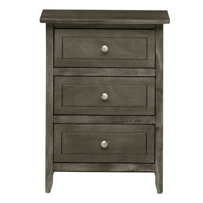 Gray 3 Drawer Nightstand, Ideal for Bedroom Storage