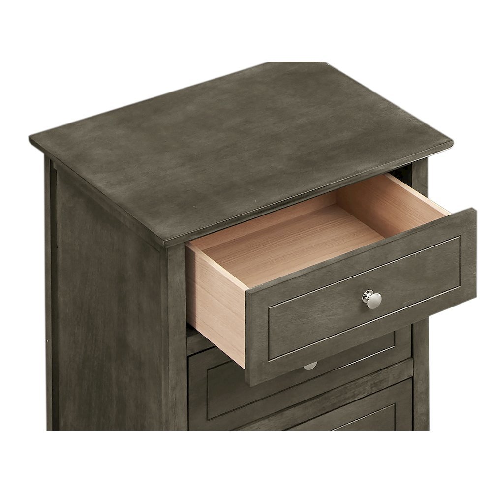 Gray 3 Drawer Nightstand, Ideal for Bedroom Storage