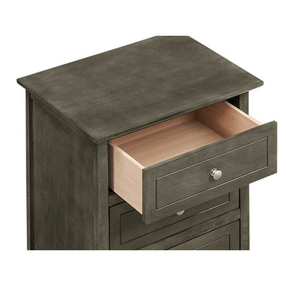 Gray 3 Drawer Nightstand, Ideal for Bedroom Storage