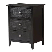 Nightstand with 3 Storage Drawers for Bedroom Organization