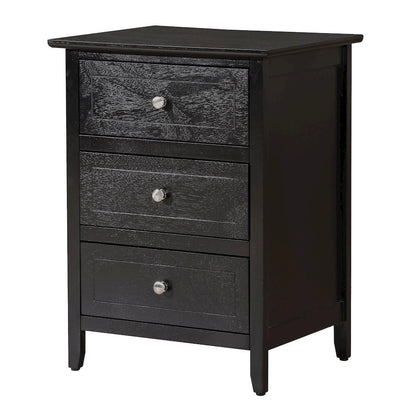 Nightstand with 3 Storage Drawers for Bedroom Organization