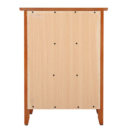 Traditional 3 Drawer Nightstand with Wooden Frame in Warm Oak Finish