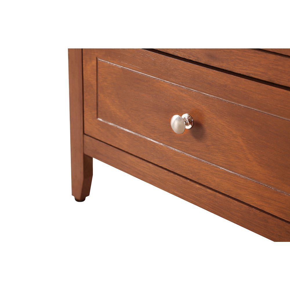 Traditional 3 Drawer Nightstand with Wooden Frame in Warm Oak Finish