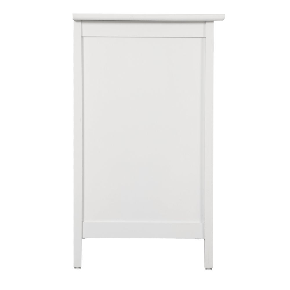 White 3 Drawer Nightstand with Wooden Construction and Elegant Drawers