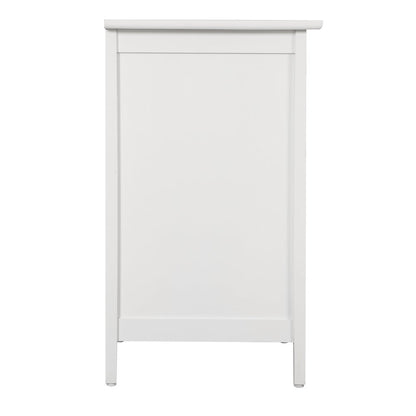 White 3 Drawer Nightstand with Wooden Construction and Elegant Drawers