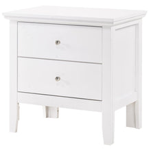 White 2 Drawer Nightstand, Traditional Wood Nightstand with Storage