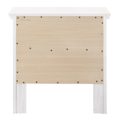White 2 Drawer Nightstand, Traditional Wood Nightstand with Storage