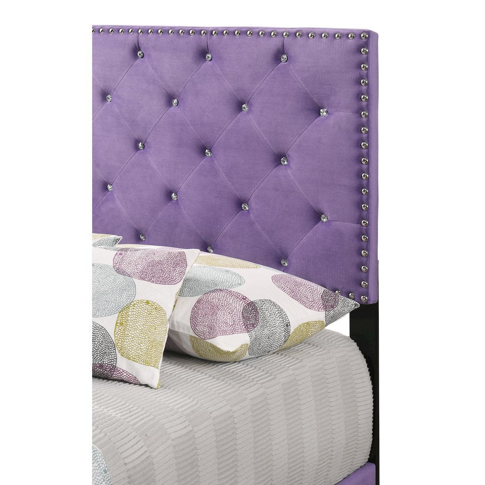 Modern Purple Twin Bed Frame, Stylish Platform Bed for Youth Rooms