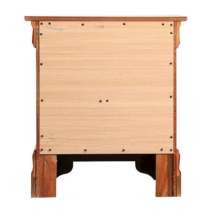 Wooden Nightstand with 2 Drawers in Oak Finish for Bedroom Use