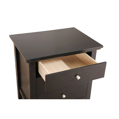 Black 3 Drawer Nightstand with Storage Organizer for Modern Bedrooms
